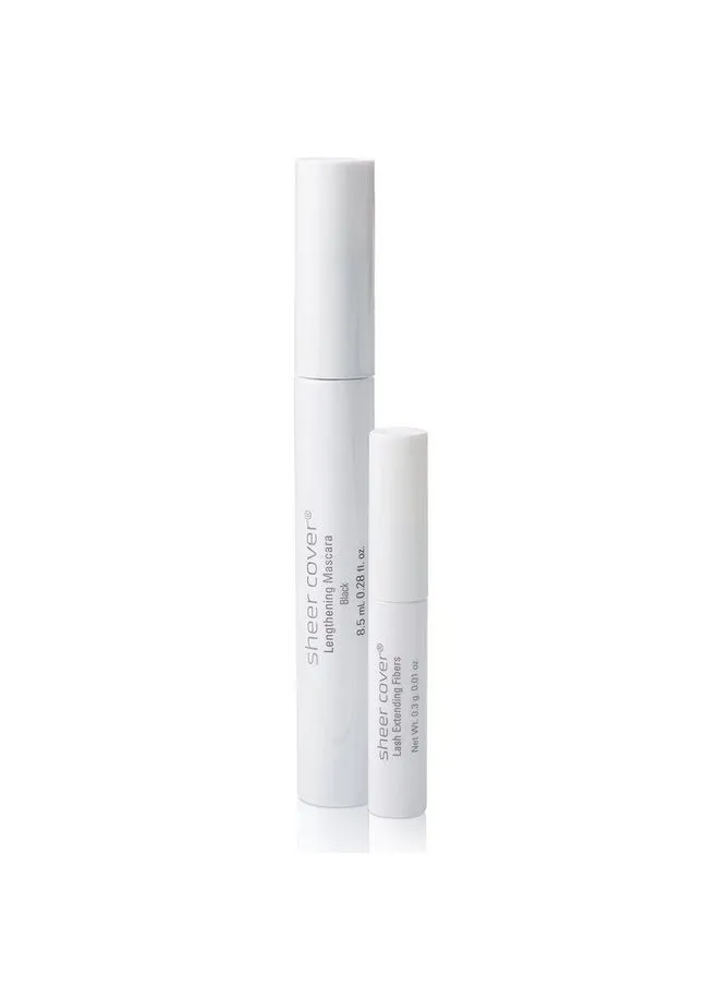 Volumizing Mascara & Lengthening Fibers Duo Lengthening Black Mascara Lash Extending Fibers8.5 Milliliters-1