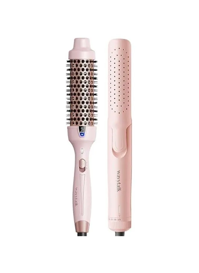 Wavytalk 1.5 Ionic Heated Round Brush and 1 Curling Iron with 360° Cooling Air Technology-1