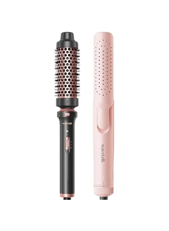 Wavytalk Styling Tools Set: Thermal Brush, Heated Round Brush and 1 Inch Curling Iron with 360° Cooling Air Flow-1