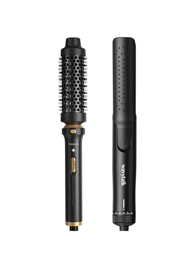 Wavytalk Thermal Brush, Heated Round Brush and 1 Curling Iron, Airflow Styler with 360° Cooling Air-1