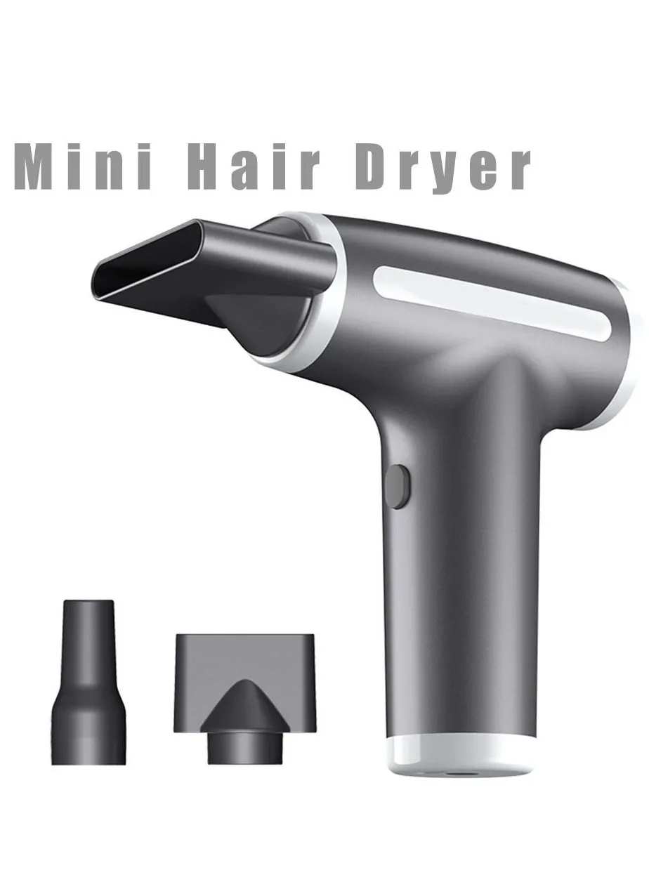 Wireless Ionic Mini Hair Dryer Powerful and Quiet Motor Light Weight Portable Contain 2 Nozzles and 1 Charge cord Suitable for Home Salon Travel-1