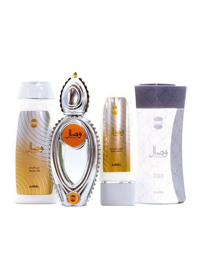 طقم هدايا وصال 1x Body Spray - 50 ml, 1x Shower Gel - 200 ml, 1x Body Lotion - 100 ml, 1x Powder - 80جرام-1