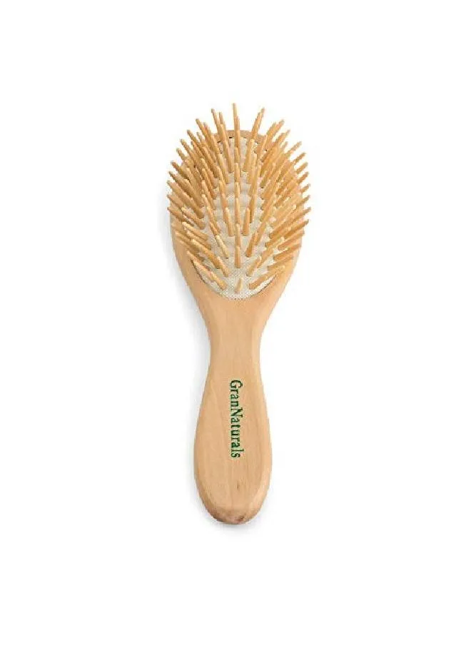 Wooden Brush With Wooden Bristles Oval Wood Curly Hair Brush For Detangling And Styling For Womens Hair-1