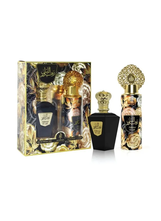 Zahoor Al Lail Eau De Parfum With Deodorant 2-Piece Giftset-1